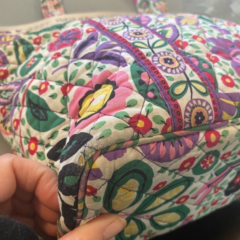 Vera Bradley quilted Floral paisley pink purple Patterned Tote Bag grandmacore - Picture 10 of 15